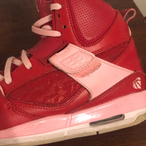 Air Jordan Flights | Red Lace with Pink - Picture 4 of 5